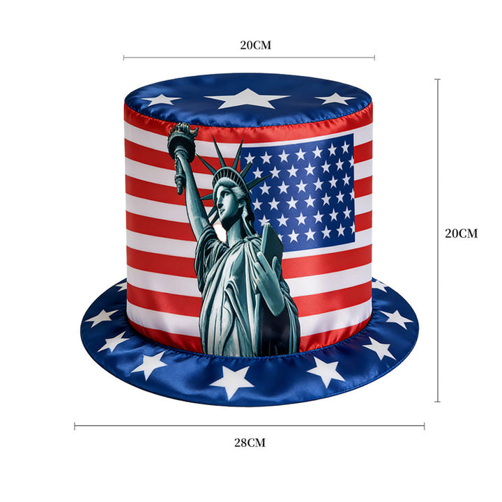 Unisex nano patriotic party top hat with Independence Day motif and lightweight polyester construction One size Kalsten