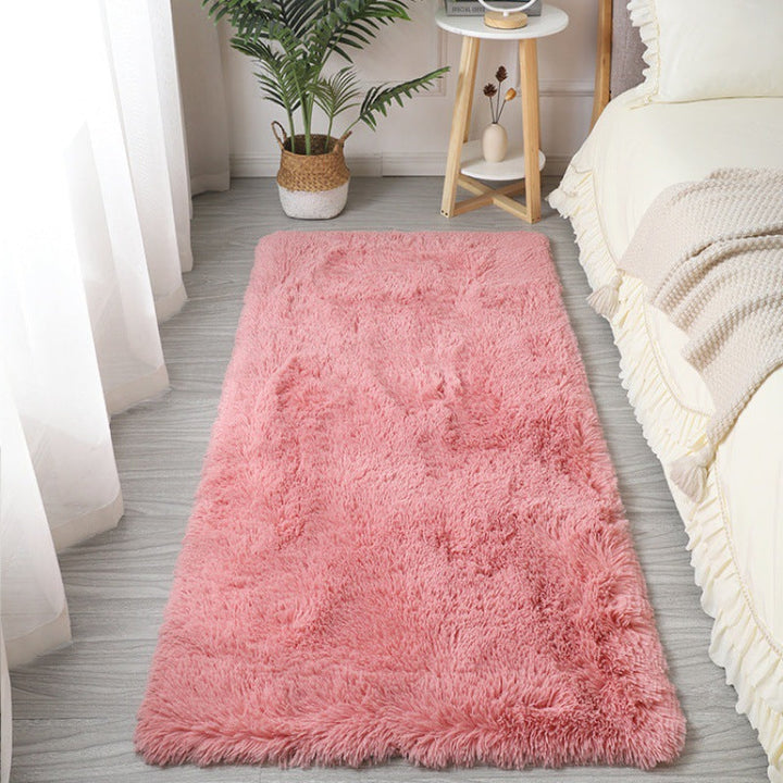 Plush Long-Pile Shag Area Runner Rug With Anti-Slip Backing And Faux Sheepskin Texture