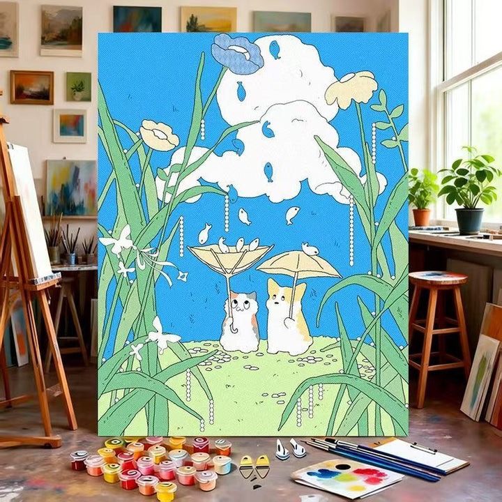 Whimsical Nature-Themed Paint by Numbers Canvas Art Kalsten