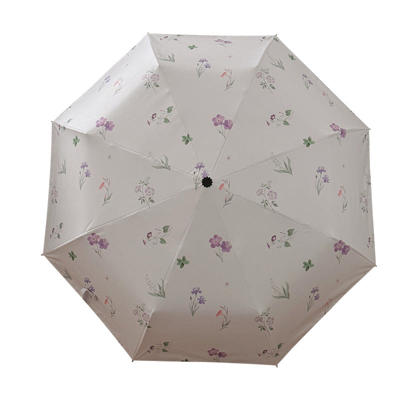 Ladies Folding Umbrella with Elegant Flower Design Kalsten