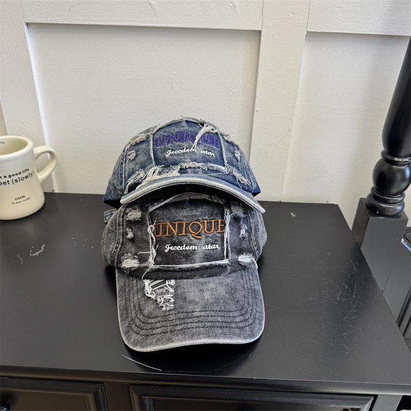 Men's Distressed Denim Graphic Cap Kalsten
