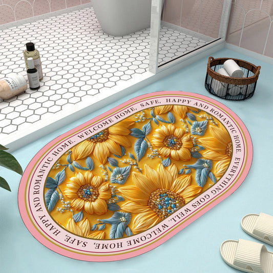 Floral Design Bath Mat