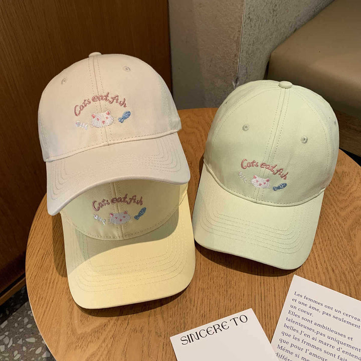 Women's Embroidered Cat-Themed Baseball Cap Kalsten