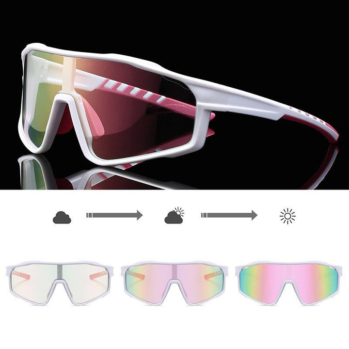 Unisex sporty cycling glasses with photochromic lenses and aerodynamic design Kalsten