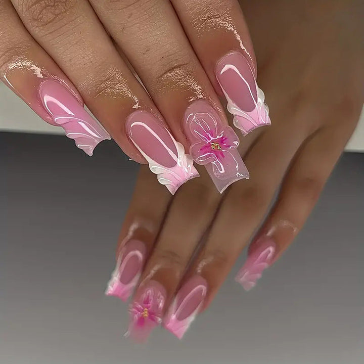Floral Decorative Press-On Nail Set Kalsten