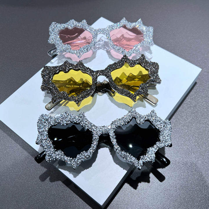 Ladies creative sunglasses in an extravagant design with glitter embellishments Kalsten