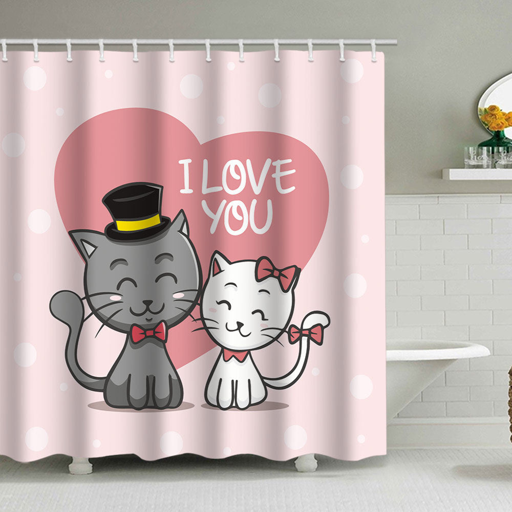 Artistic Dog Illustration Shower Curtain Kalsten