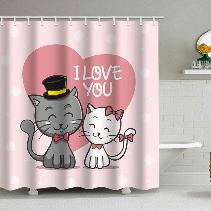 Artistic Dog Illustration Shower Curtain Kalsten