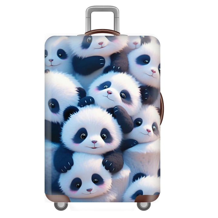 Unisex non-elastic suitcase cover for hard shell trolley with cute panda design, stretch protective cover with handle and wheel openings Kalsten