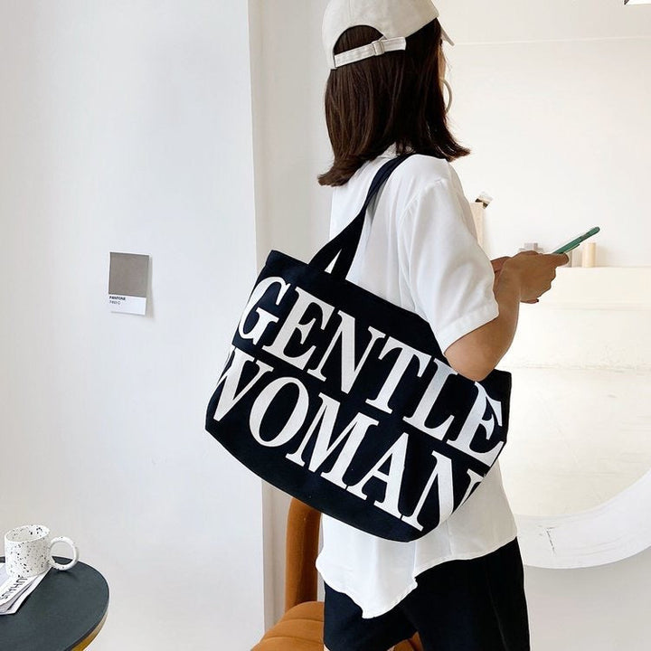 Fashionable cotton bag with striking lettering Kalsten