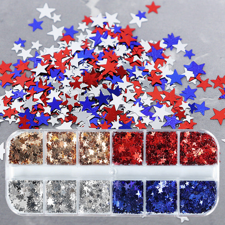 Women's nan star-shaped nail art glitter sequin mix kit for gel and acrylic application Kalsten