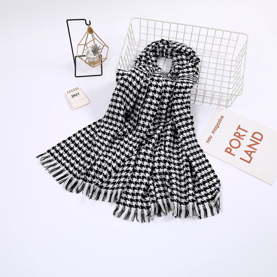 Ladies elegant scarf with houndstooth pattern Kalsten