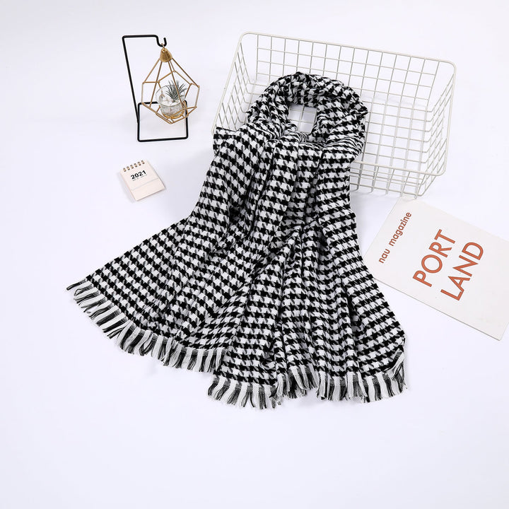 Ladies elegant scarf with houndstooth pattern Kalsten