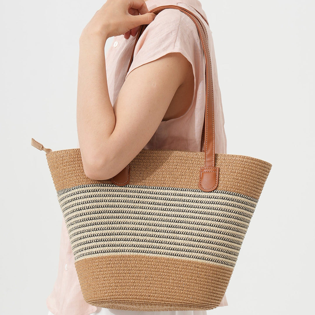Stylish beach bag with decorative striped pattern Kalsten