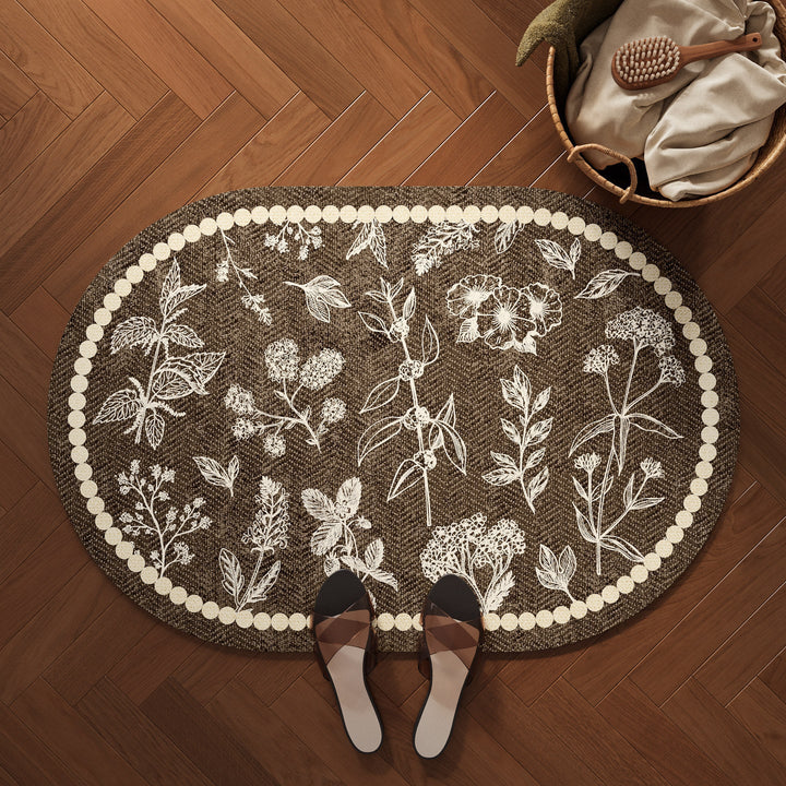 Decorative Botanical Pattern Bath Mat Kalsten