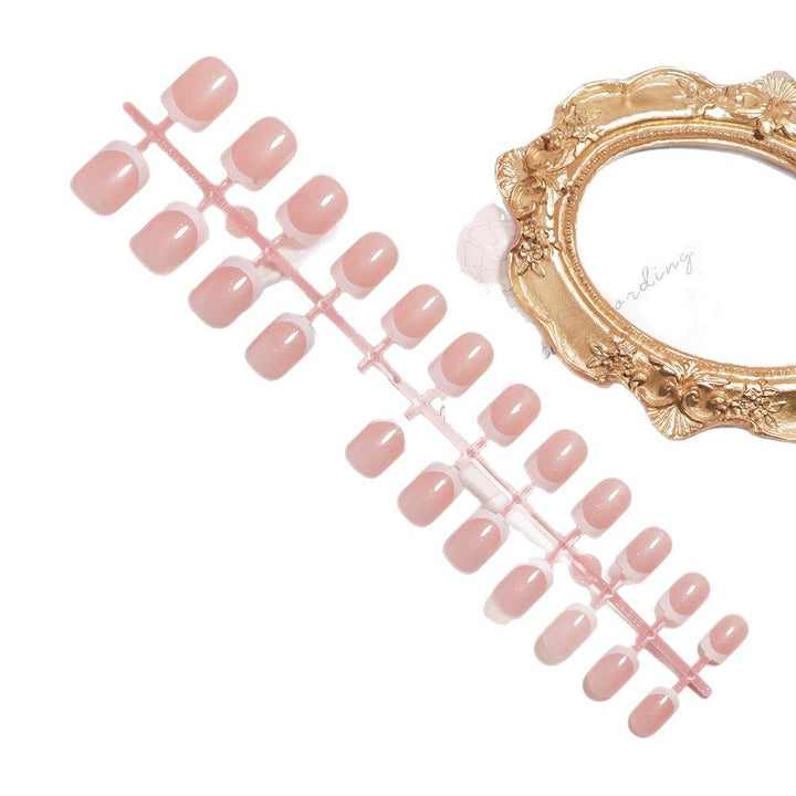 Glossy French Tip Press-On Nails Set Kalsten