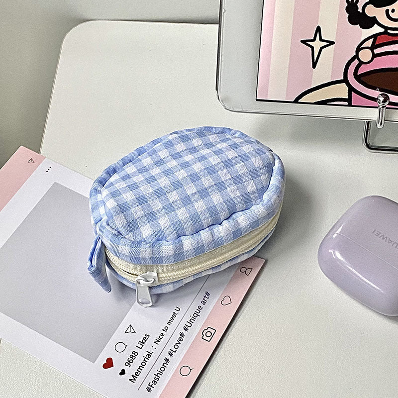 Handmade cosmetic bag in gingham design Kalsten