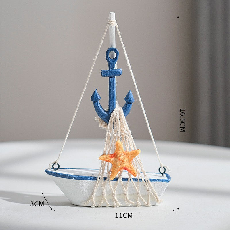 Maritime Sailboat Sculpture Accent