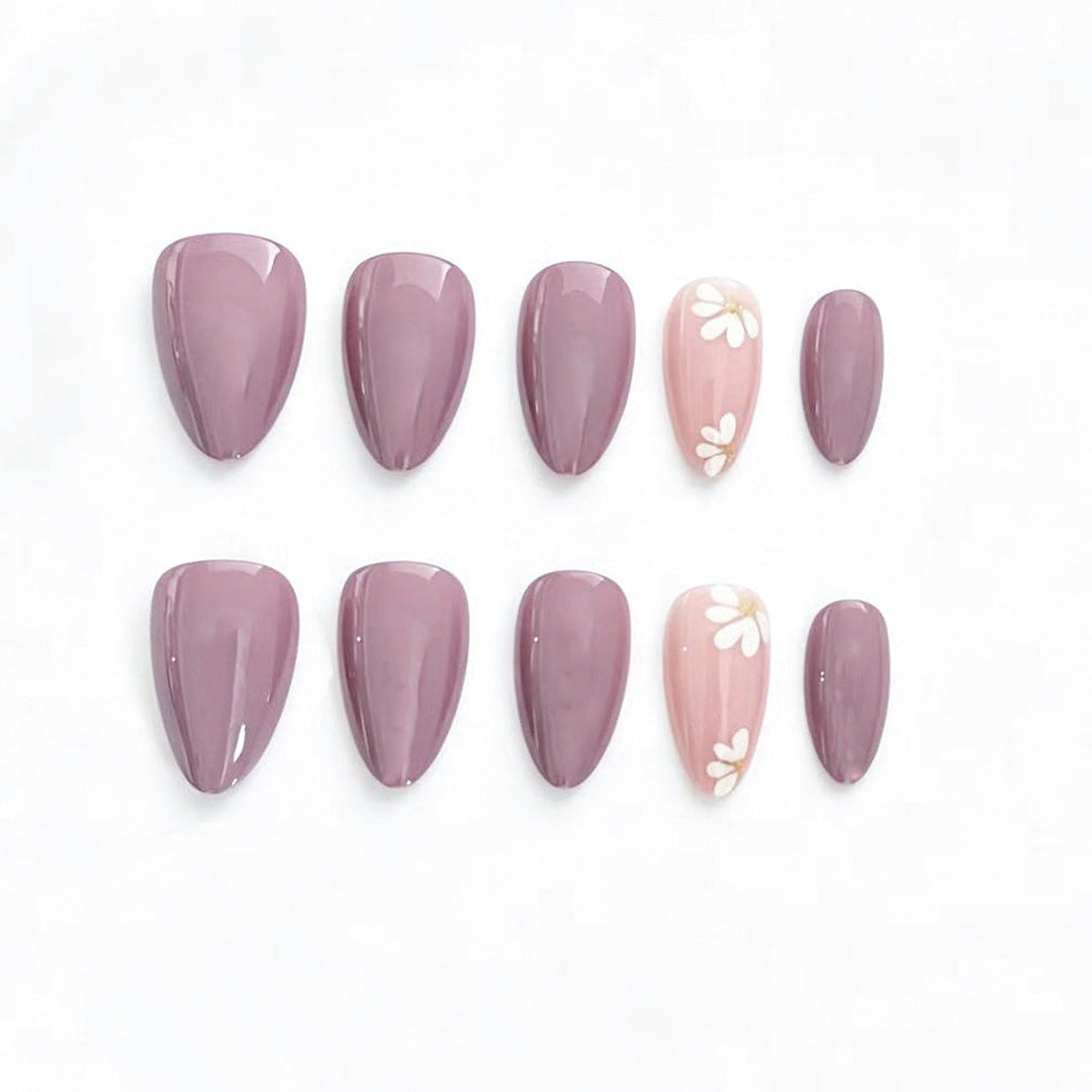 Elegant Floral Press-On Nail Tips Kalsten