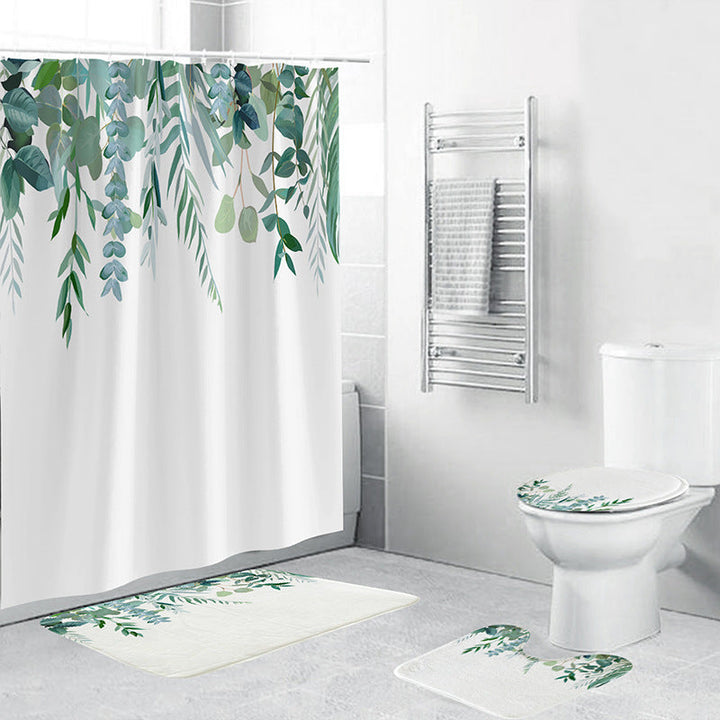 Tropical Leaf Print Bathroom Set Kalsten
