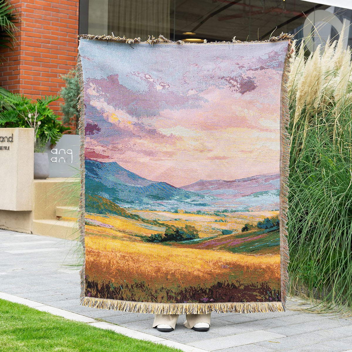 Scenic Landscape Tapestry Throw Blanket
