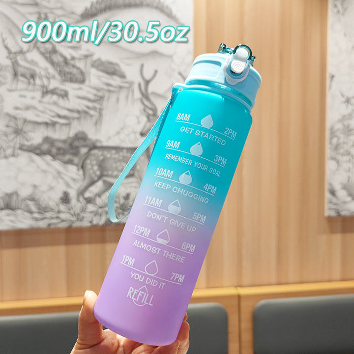 Women Motivating Water Bottle with Integrated Time Markers Kalsten