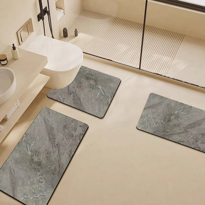 Luxury Marble-Pattern Bathroom Mat Set Acalora