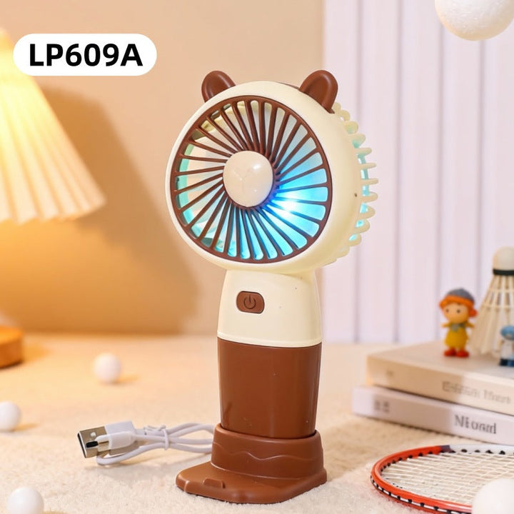 Unisex nan portable rechargeable mini table fan with LED mood light, silent motor, and USB charging function Kalsten