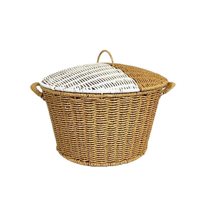 Women’s rattan basket with lid and trendy handles Kalsten