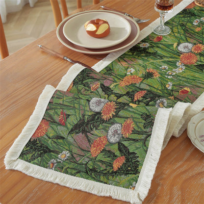 Elegant Floral Embroidered Table Runner