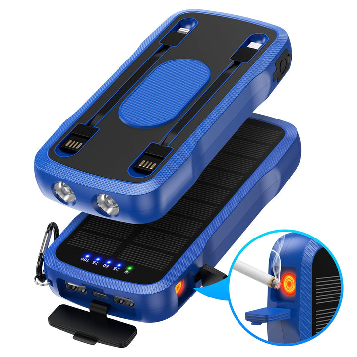 Solar charger with integrated USB ports and LED lamps Kalsten