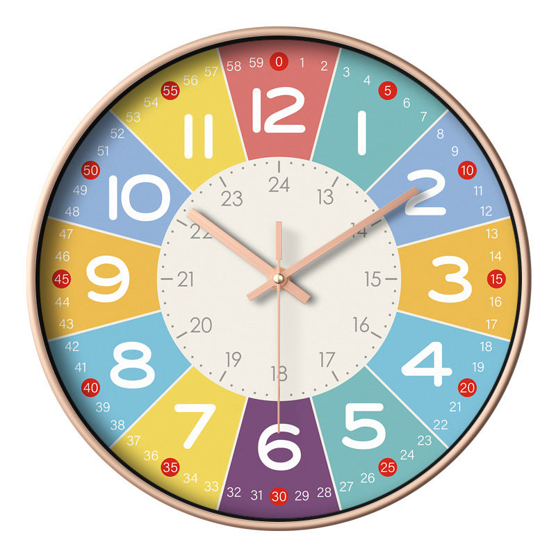Color Time Silent Kids Clock – Soundless Wall Clock with Educational Design | Kalsten