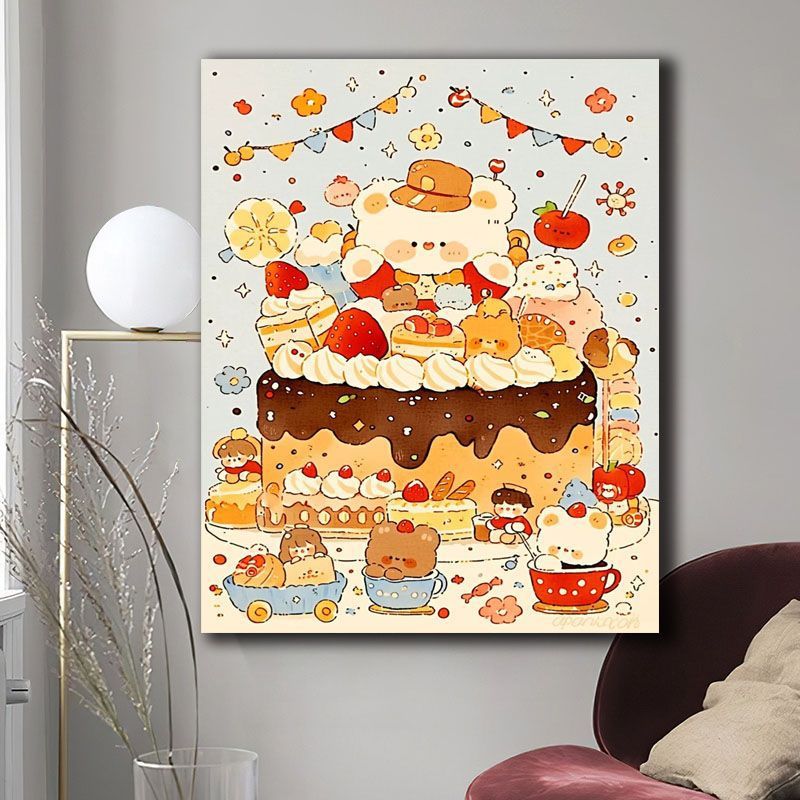 Whimsical Dessert-Themed Canvas Art Print Kalsten