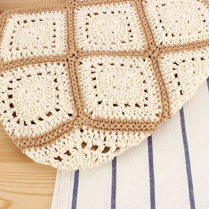 Handbag Made of Handmade Macramé with Textured Pattern Kalsten