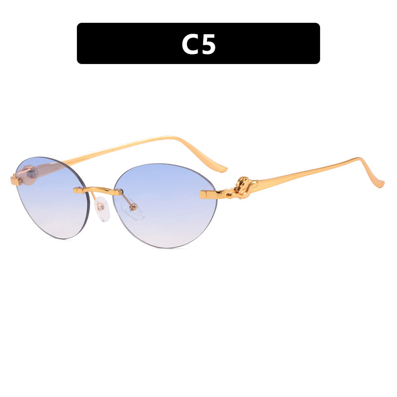 Women's round sunglasses with elegant, semi-transparent frame and fashionable details Kalsten