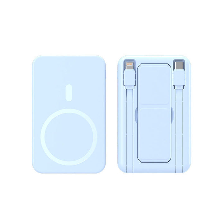 Portable wireless charger with integrated cable system Kalsten