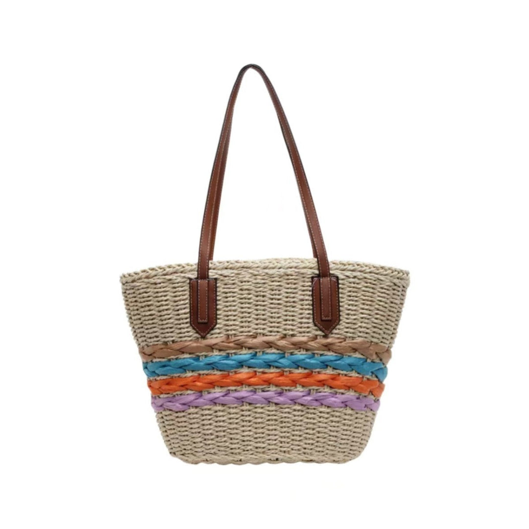 Shoulder bag made of braided material with colorful detail Kalsten