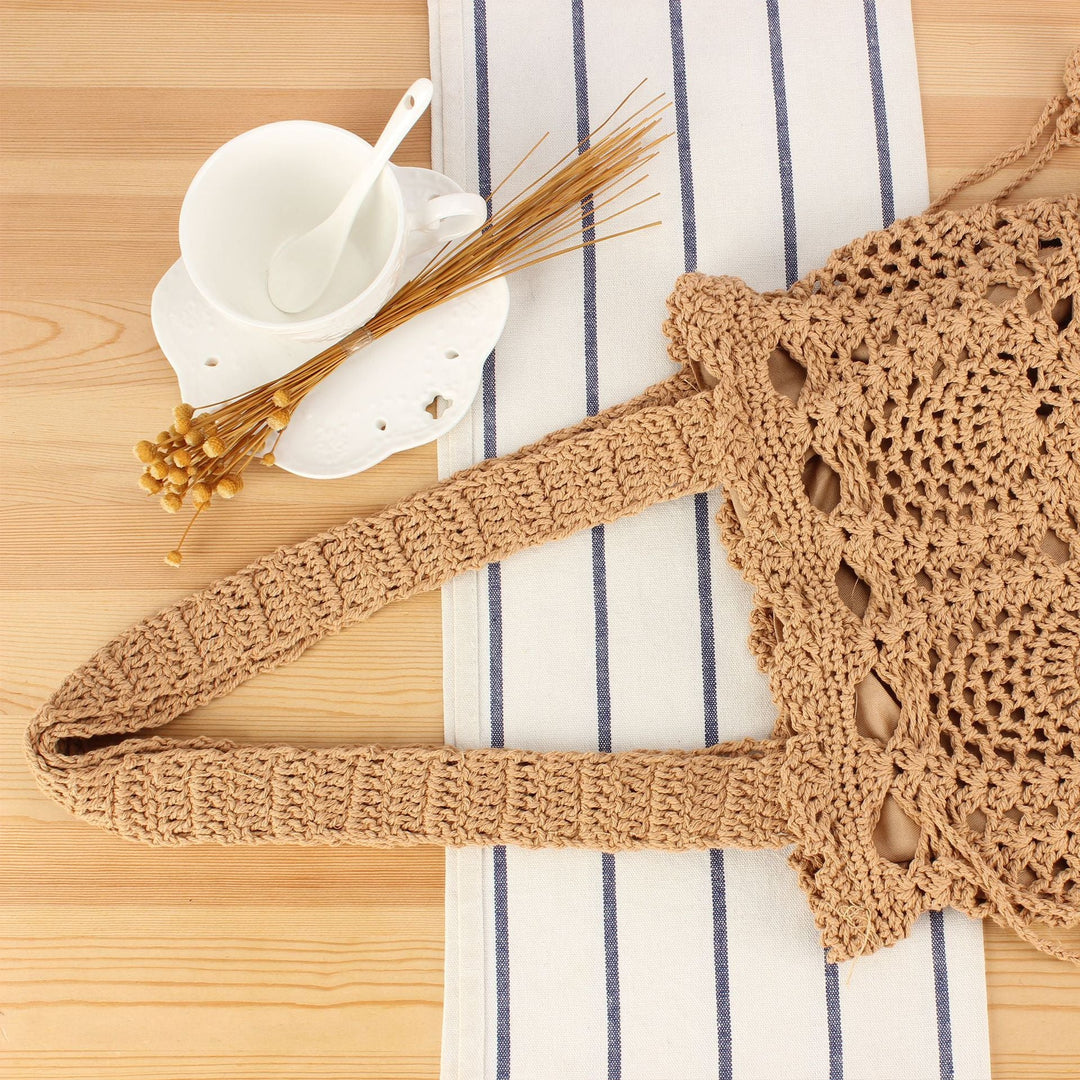 Macrame Shopper Bag with Decorative Drawstring Kalsten