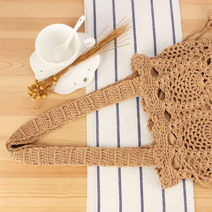 Macrame Shopper Bag with Decorative Drawstring Kalsten