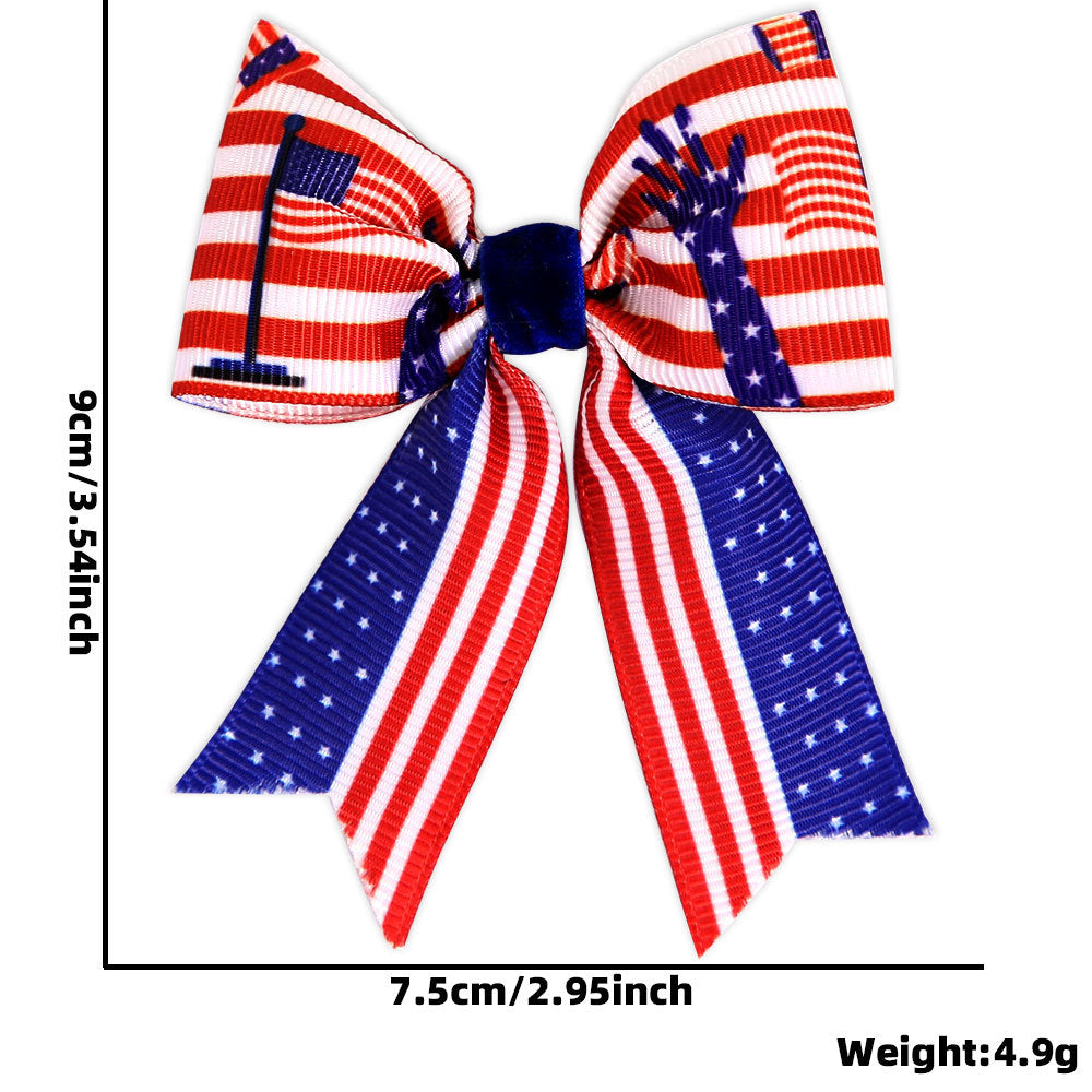 Ladies small pleated hair bow made of grosgrain ribbon with medium knot and mini alligator clip Kalsten