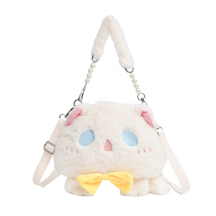 Plush Shoulder Bag with Cat Design Kalsten