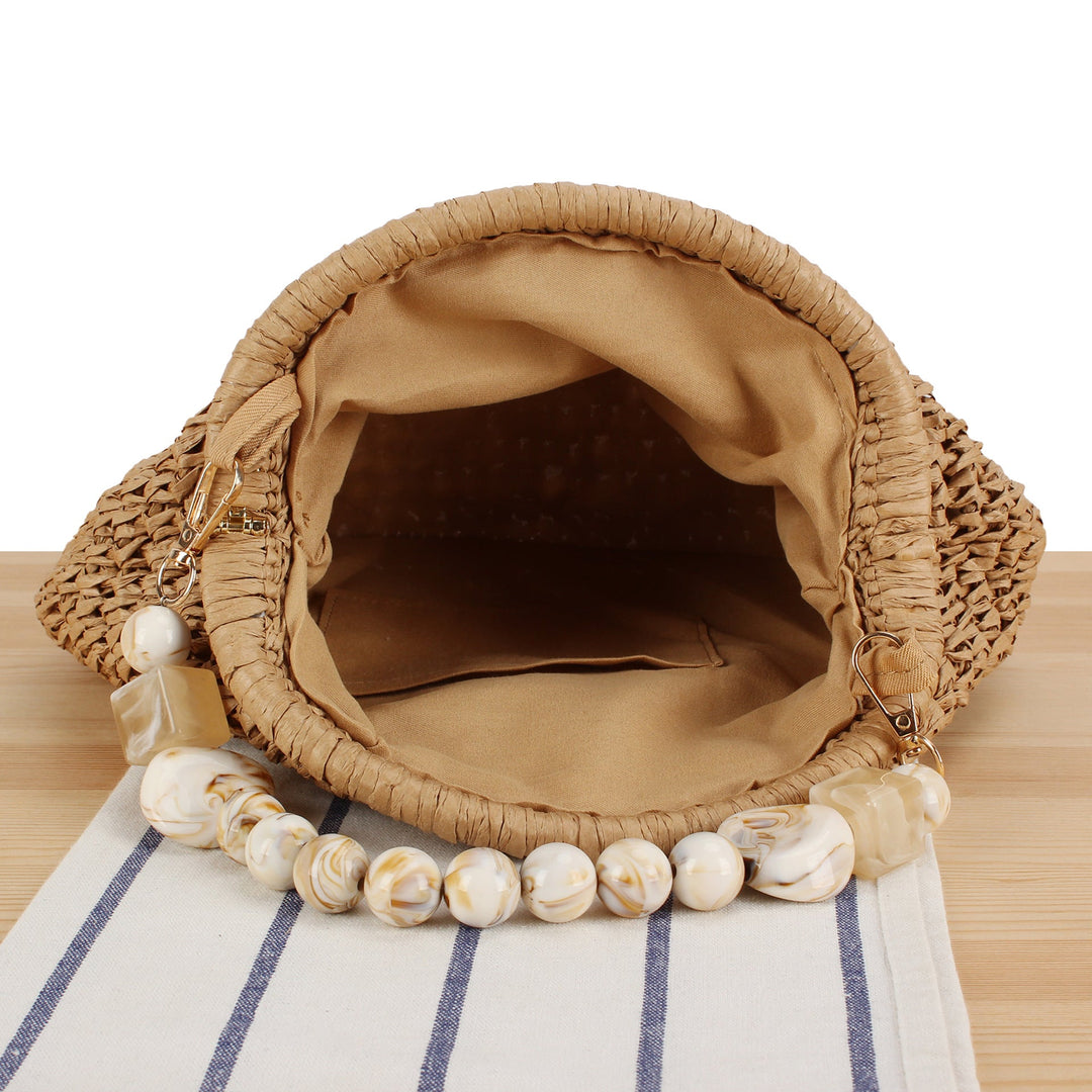Stylish handbag with colorful bead handle Kalsten
