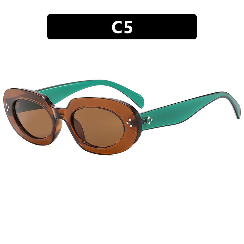 Ladies fashionable sunglasses with unique oval frame and protective lenses Kalsten