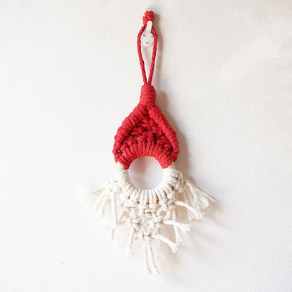 Macramé Decorative Wall Hanging with Circular Wooden Ring Acalora