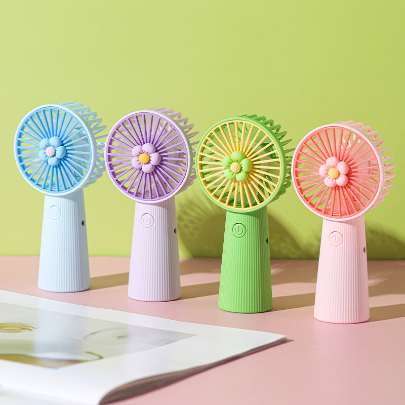 Women's Portable Mini Hand Fan with Floral Pattern Kalsten