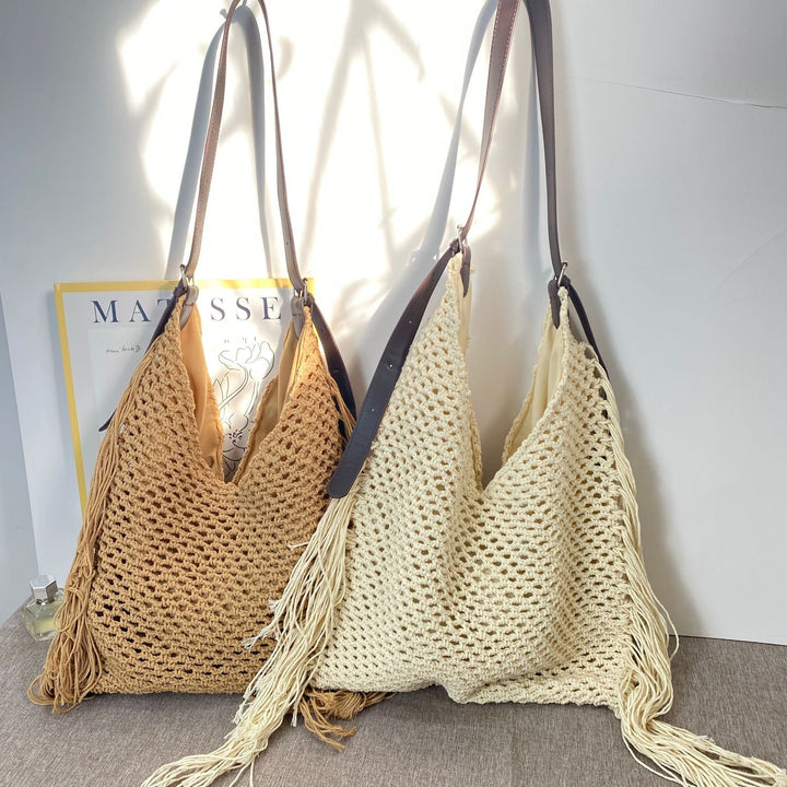 Macrame Crossbody Bag with Fringes Kalsten