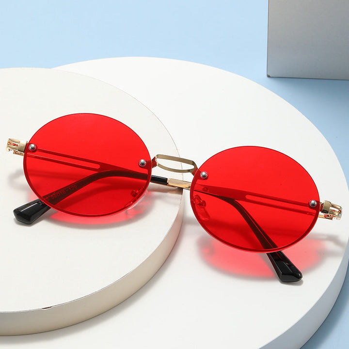 Women's round sunglasses with fine metal frame Kalsten