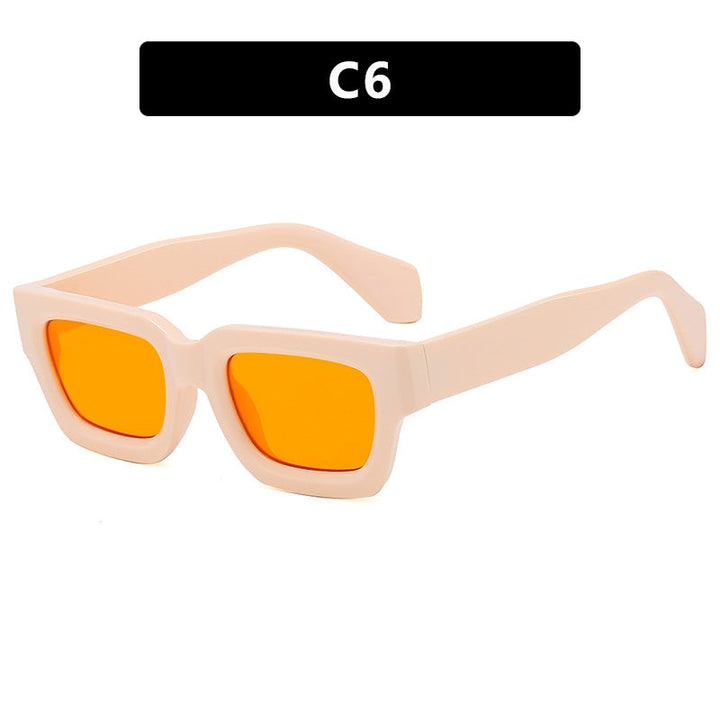 Ladies fashionable rectangular sunglasses with wide frame and protective UV filter Kalsten