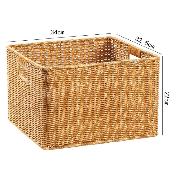 Handwoven Rectangular Storage Basket with Cut-Out Handles Kalsten