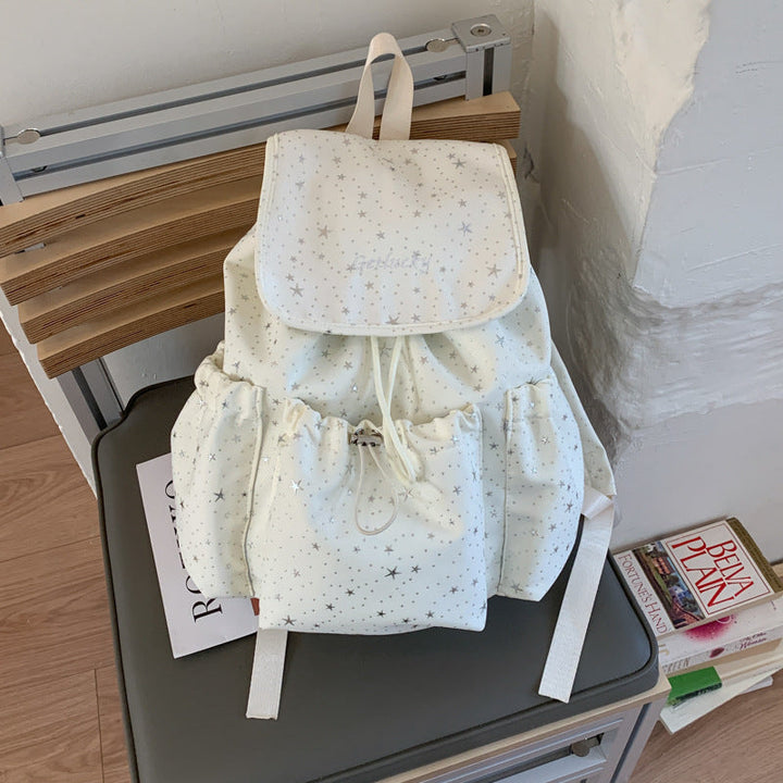 Lightweight Star-Patterned School Backpack